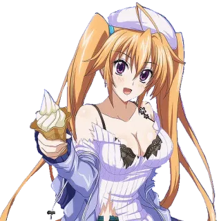 🍦 55a3d3b2 аниме девушка, мороженое, мультфильм, каваий, милый, иллюстрация telegram sticker