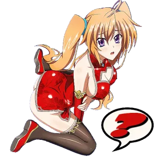 ❓ 87814d29 Аниме девушка, Вопросительный знак, Мультфильм, Иллюстрация, Наклейка telegram sticker