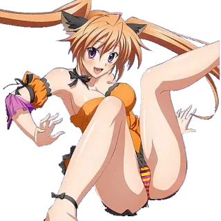 😃 d675cdbc Аниме, Девушка, Хэллоуин, Сексуальный, Оранжевый telegram sticker