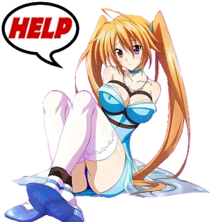 🆘 eacd5c48 HELP Аниме, Девушка, Помощь, Облачко, Персонаж, Мультфильм telegram sticker