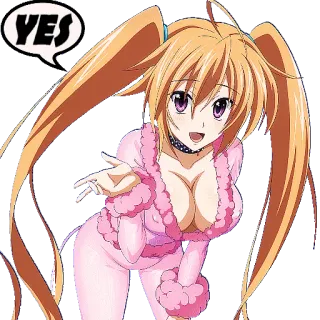 👍 ecf8d4e9 YES Аниме, Мультфильм, Речевой пузырь, Женщина, Фигурка telegram sticker