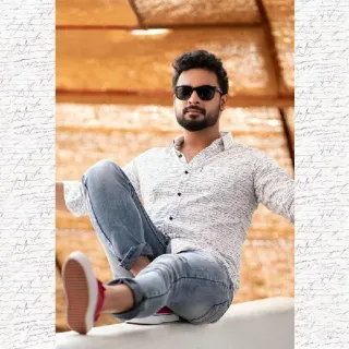 ❤️ be41d951 man, casual, portrait, sunglasses, sitting, outdoors telegram sticker