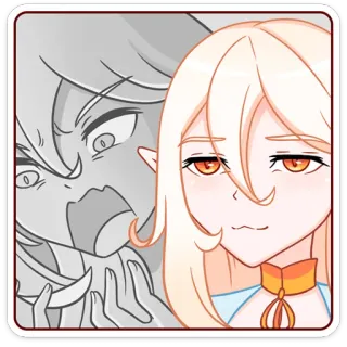 🤬 84c1101a sticker, anime, elf, personage, cartoon, uitdrukking, reactie telegram sticker