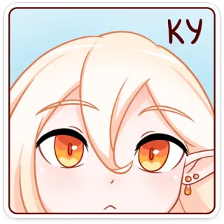 👀 d4214612 КУ Anime, Ogen, Schattig, Blond, Gezicht telegram sticker