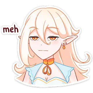 😐 1a0247ba meh anime, sticker, meh, expression, bored, digital art telegram sticker