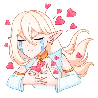 ❤️ a48249c8 anime, love, heart, cute, elf, kawaii telegram sticker