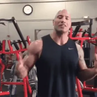 🙂 3ac25fe8 Dwayne Johnson Dwayne Johnson, The Rock, attore, fitness, palestra, muscoli telegram sticker