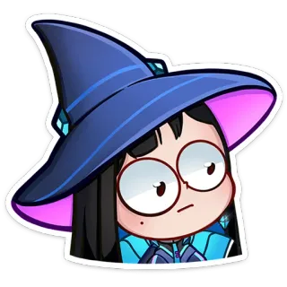 🧙 5a1cd320 bruja, magia, dibujos animados, pegatina, lindo, sombrero, mago telegram sticker