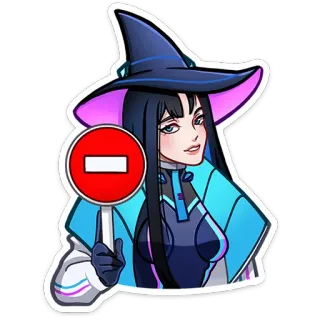 🧙 8ae2570c bruja, señal de stop, mago, anime telegram sticker