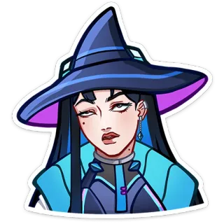 🧙 c48c86ae bruja, dibujos animados, mujer, pegatina, magia, hechicera, sombrero telegram sticker