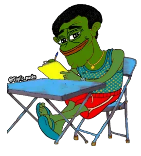 😏 2086756a Pepe the Frog @Sigilo_packs 밈, 인터넷 밈, 페페, 글쓰기, 학생 telegram sticker