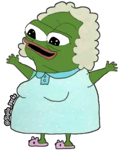 🙂 537d48c3 Pepe the Frog 페페, 개구리, 밈, 할머니, 노인 telegram sticker