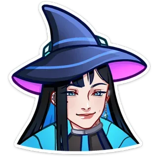 😐 17da903c witch, magic, halloween, fantasy, character, woman, hat, sticker telegram sticker