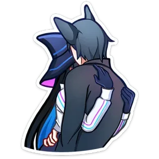 🤗 5e4beb58 anime, couple, hug, romance, cartoon, illustration telegram sticker