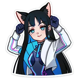 🙂 6213f4ea anime girl, cat ears, kawaii, cute, sticker, illustration, manga telegram sticker