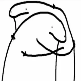 ❤️ 419bfb84 meme, sticker, florkofcows, arm, cartoon, funny, simple, line art telegram sticker