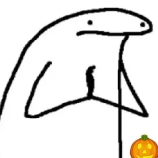 🙏 4653dc7a FlorkOfCows, stick figure, pumpkin, Halloween, funny, meme telegram sticker