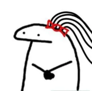 🌚 94f16867 stick figure, cartoon, drawing, bow, hair, sketch telegram sticker