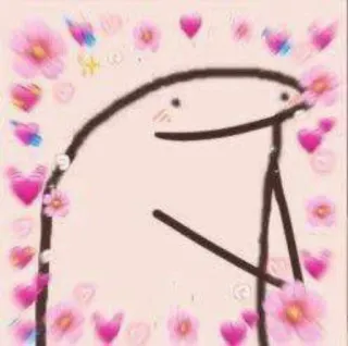 💓 dd272657 meme, florkofcows, wholesome, stick figure, flowers, hearts, love telegram sticker