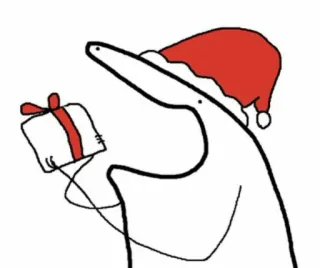 🎅 e60f2d54 christmas, santa hat, present, gift, cartoon telegram sticker
