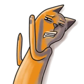 ✋ 5884ffbe gato, gesto, desaprobación, dibujo animado, animal, ilustración telegram sticker