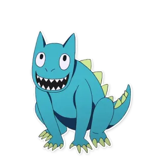 👹 176f907f Cartoon, Tier, Monster, Dinosaurier, Süß, Blau, Kreatur telegram sticker
