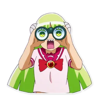 👁 82af131b Anime, Fernglas, Mädchen, schauen, überrascht, Suche telegram sticker