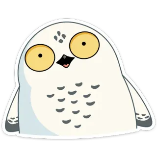 😳 85c96ebc 올빼미, 흰올빼미, 귀여운, 만화, 스티커 telegram sticker