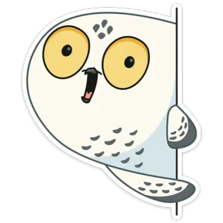 😳 a2ec7d57 올빼미, 만화, 동물, 스티커, 흰색, 새 telegram sticker