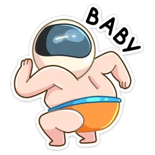 👦 1f5277d4 BABY baby, astronaut, cartoon, ruimte, schattig telegram sticker