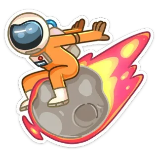 🚀 84e7d46f astronaut, meteoor, ruimte, cartoon telegram sticker
