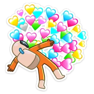 😘 cee8559a hart, liefde, ruimte, astronaut, kleurrijk, schattig telegram sticker