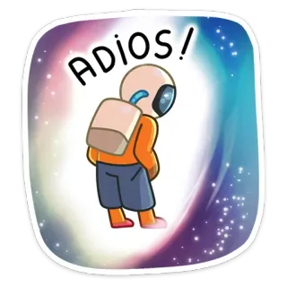 👋 d355e668 ADIOS! adios, doei, ruimte, astronaut, afscheid, sticker telegram sticker