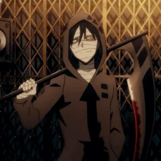 🩸 591e49d8 Zack Angels of Death anime, terror, guadaña, personaje, Zack, Angels of Death telegram sticker