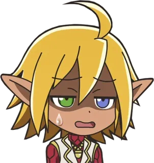 😓 129c37ae anime, elf, cute, bored, irritated telegram sticker