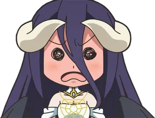 😳 879df3f4 Albedo Overlord anime, chibi, sticker, fanart, Albedo, Overlord telegram sticker