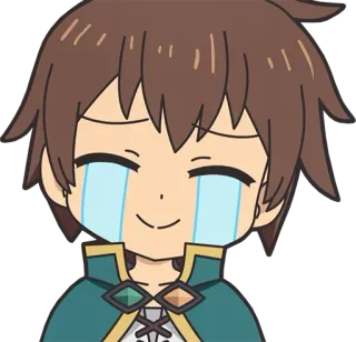 😭 9c950ed9 Kazuma KonoSuba anime, manga, crying, happy, character, cute telegram sticker