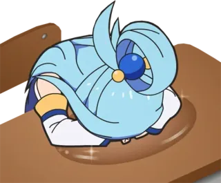 🥺 b68abd79 Aqua KonoSuba anime, konosuba, aqua, crying, sad, funny, isekai, character telegram sticker