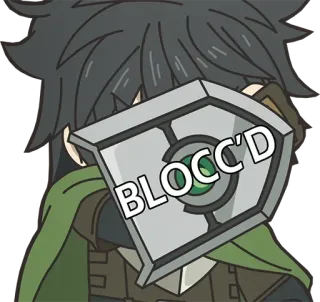 ❌ e03a0437 BLOCC'D anime, shield, character, blocked telegram sticker