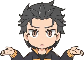 🤷‍♂ fa3c52dd Subaru Re:Zero anime, character, question, confused, manga telegram sticker