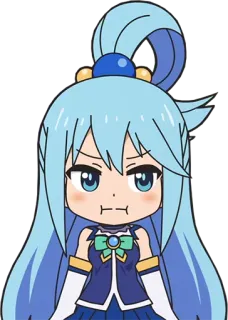 😤 34194fdc Aqua Anime, Manga, Konosuba, Personaggio, Cartone animato, Femmina telegram sticker