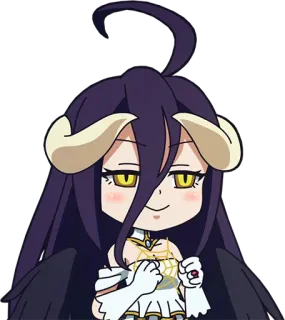 😏 3db20fa6 Albedo Overlord Anime, Personaggio, Demone, Chibi telegram sticker