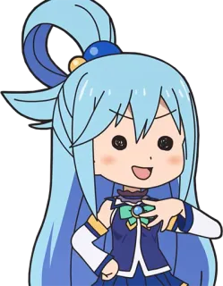😶 61015bf2 Aqua Anime, Manga, Personaggio, Carino, Fanart, Konosuba telegram sticker