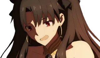 😏 d0888473 Rin Tohsaka Fate/stay night 动漫, 女孩, 棕发, 珠宝, 表情 telegram sticker