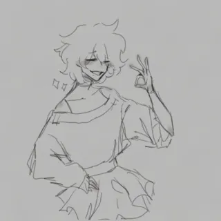 📍 070fed8a rysunek, anime, szkic, postać, kreskówka telegram sticker