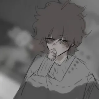 📍 546b1a7d Anime, Manga, Smutne, Szkic, Kreskówka, Ilustracja telegram sticker