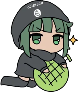 💣 9b5290b2 لا إله إلا الله محمد رسول الله granate, anime, islam, terrorismus, beleidigend, propaganda whatsapp sticker
