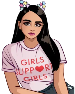 👯‍♀ 7a0c8f98 GIRLS SUPPORT GIRLS girl power, feminism, support, girls, friendship, sisterhood telegram sticker