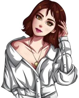 💆‍♀ cbab3935 woman, portrait, brunette, jewelry, fashion, style telegram sticker