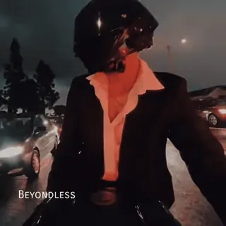 🌟 2de3eec8 Beyondless sepeda motor, pengendara, setelan, helm, malam, jalan telegram sticker